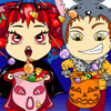 Trick or Treat: Vampgirl y Wereboy Halloween para colorear